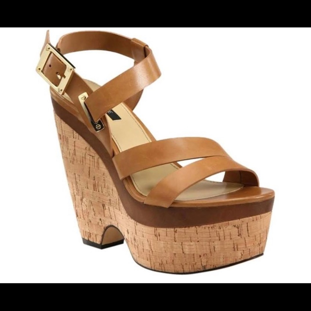 Rachel Zoe Leather Wedge Platform Brown Size:10.5